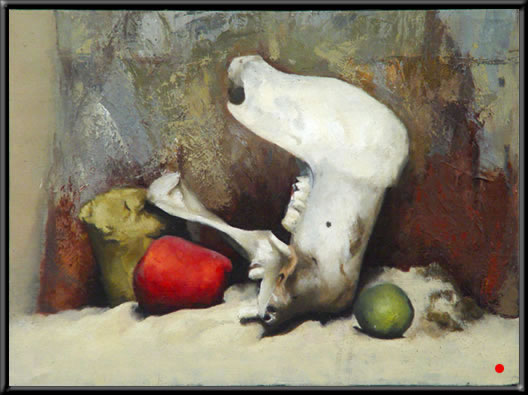 Still Life with Boar Jaw & Fruit